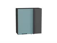Шкаф верхний прямой угловой Флэт Graphite, Grey-green In 2S, 690 В*Ш*Г 716*690*345, фасад ЛДСП  Grey-green In 2S, корпус  Graphite ms2510VVT_56885