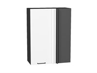 Шкаф верхний прямой угловой Флэт Graphite, White In 2S, 920 В*Ш*Г 920*700*345, фасад ЛДСП  White In 2S, корпус  Graphite ms2510VVT_60163