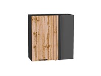 Шкаф верхний прямой угловой Флэт Graphite, Wotan Oak 2S, 720, 700 В*Ш*Г 716*700*345, фасад ЛДСП  Wotan Oak 2S, корпус  Graphite ms2510VVT_60280