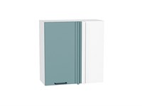 Шкаф верхний прямой угловой Флэт Белый, Grey-green In 2S, 720 В*Ш*Г 716*700*345, фасад ЛДСП  Grey-green In 2S, корпус  Белый ms2510VVT_60274