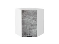Шкаф верхний угловой Флэт Белый, Temple Stone 2S, 720 В*Ш*Г 716*600*600, фасад ЛДСП  Temple Stone 2S, корпус  Белый ms2510VVT_52664
