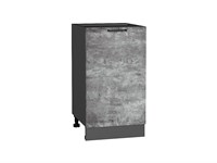 Шкаф нижний с 1-ой дверцей Флэт Graphite, Temple Stone 2S, 450 В*Ш*Г 816*450*478, фасад ЛДСП  Temple Stone 2S, корпус  Graphite ms2510VVT_52709