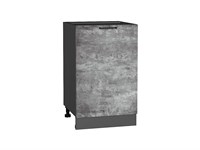 Шкаф нижний с 1-ой дверцей Флэт Graphite, Temple Stone 2S, 500 В*Ш*Г 816*500*478, фасад ЛДСП  Temple Stone 2S, корпус  Graphite ms2510VVT_52710