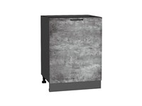 Шкаф нижний с 1-ой дверцей Флэт Graphite, Temple Stone 2S, 600 В*Ш*Г 816*600*478, фасад ЛДСП  Temple Stone 2S, корпус  Graphite ms2510VVT_52711