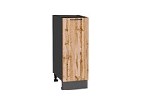 Шкаф нижний с 1-ой дверцей Флэт Graphite, Wotan Oak 2S, 300 В*Ш*Г 816*300*478, фасад ЛДСП  Wotan Oak 2S, корпус  Graphite ms2510VVT_52697