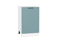 Шкаф нижний с 1-ой дверцей Флэт Белый, Grey-green In 2S, 500 В*Ш*Г 816*500*478, фасад ЛДСП  Grey-green In 2S, корпус  Белый ms2510VVT_56943