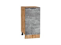 Шкаф нижний с 1-ой дверцей Флэт Дуб Вотан, Temple Stone 2S, 400 В*Ш*Г 816*400*478, фасад ЛДСП  Temple Stone 2S, корпус  Дуб Вотан ms2510VVT_62550