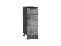 Шкаф нижний с 1-ой дверцей и ящиком Флэт Graphite, Temple Stone 2S, 300 В*Ш*Г 816*300*478, фасад ЛДСП  Temple Stone 2S, корпус  Graphite ms2510VVT_52689