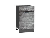 Шкаф нижний с 1-ой дверцей и ящиком Флэт Graphite, Temple Stone 2S, 500 В*Ш*Г 816*500*478, фасад ЛДСП  Temple Stone 2S, корпус  Graphite ms2510VVT_52691