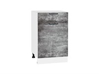 Шкаф нижний с 1-ой дверцей и ящиком Флэт Белый, Temple Stone 2S, 500 В*Ш*Г 816*500*478, фасад ЛДСП  Temple Stone 2S, корпус  Белый ms2510VVT_52688