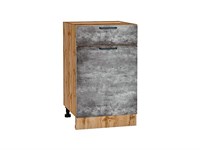 Шкаф нижний с 1-ой дверцей и ящиком Флэт Дуб Вотан, Temple Stone 2S, 500 В*Ш*Г 816*500*478, фасад ЛДСП  Temple Stone 2S, корпус  Дуб Вотан ms2510VVT_62528