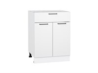 Шкаф нижний с 2-мя дверцами и ящиком Флэт Белый, White In 2S, 600 В*Ш*Г 816*600*478, фасад ЛДСП  White In 2S, корпус  Белый ms2510VVT_55700