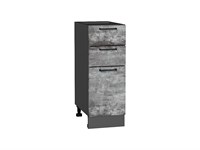 Шкаф нижний с 3-мя ящиками Флэт Graphite, Temple Stone 2S, 300 В*Ш*Г 816*300*478, фасад ЛДСП  Temple Stone 2S, корпус  Graphite ms2510VVT_52743