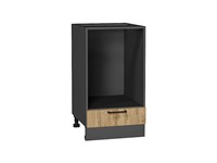 Шкаф нижний под духовку Флэт Graphite, Wotan Oak 2S, 450 В*Ш*Г 816*450*476, фасад ЛДСП  Wotan Oak 2S, корпус  Graphite ms2510VVT_67108