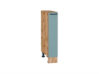 Шкаф нижний бутылочница Флэт Дуб Вотан, Grey-green In 2S, 150 В*Ш*Г 816*150*478, фасад ЛДСП  Grey-green In 2S, корпус  Дуб Вотан ms2510VVT_62503