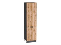 Шкаф пенал с 2-мя дверцами Флэт Graphite, Wotan Oak 2S, 2340, 600 В*Ш*Г 2336*600*574, фасад ЛДСП  Wotan Oak 2S, корпус  Graphite ms2510VVT_52779