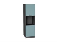 Шкаф пенал с 2-мя дверцами под технику Флэт Graphite, Grey-green In 2S, 2140 В*Ш*Г 2132*600*574, фасад ЛДСП  Grey-green In 2S, корпус  Graphite ms2510VVT_56978