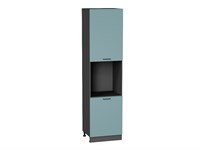 Шкаф пенал с 2-мя дверцами под технику Флэт Graphite, Grey-green In 2S, 2340 В*Ш*Г 2336*600*574, фасад ЛДСП  Grey-green In 2S, корпус  Graphite ms2510VVT_56979