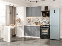 Кухонный гарнитур модульный Сканди-05 В*Ш*Г 2140*1200*600, фасад МДФ  Grey Softwood, корпус  Белый, столешница  Антарес ms2510VVT_60731