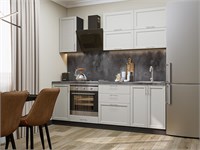 Кухонный гарнитур модульный Сканди-01 В*Ш*Г 2140*2200*600, фасад МДФ  Cappuccino Softwood, корпус  Graphite, столешница  Черный детройт ms2510VVT_24122