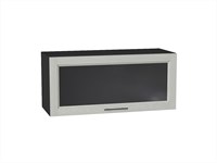 Шкаф верхний горизонтальный остекленный Сканди Graphite, Cappuccino Softwood, 800 В*Ш*Г 358*800*320, фасад МДФ/Стекло  Cappuccino Softwood, корпус  Graphite ms2510VVT_41288