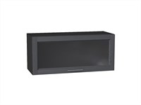 Шкаф верхний горизонтальный остекленный Сканди Graphite, Graphite Softwood, 800 В*Ш*Г 358*800*320, фасад МДФ/Стекло  Graphite Softwood, корпус  Graphite ms2510VVT_41290