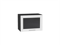 Шкаф верхний горизонтальный остекленный Сканди Graphite, White Softwood, 500 В*Ш*Г 358*500*320, фасад МДФ/Стекло  White Softwood, корпус  Graphite ms2510VVT_56140