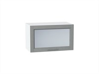 Шкаф верхний горизонтальный остекленный Сканди Белый, Grey Softwood, 600 В*Ш*Г 358*600*320, фасад МДФ/Стекло  Grey Softwood, корпус  Белый ms2510VVT_41280