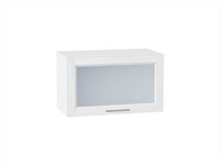 Шкаф верхний горизонтальный остекленный Сканди Белый, White Softwood, 600 В*Ш*Г 358*600*320, фасад МДФ/Стекло  White Softwood, корпус  Белый ms2510VVT_56138