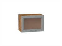 Шкаф верхний горизонтальный остекленный Сканди Дуб Вотан, Grey Softwood, 500 В*Ш*Г 358*500*320, фасад МДФ/Стекло  Grey Softwood, корпус  Дуб Вотан ms2510VVT_62839