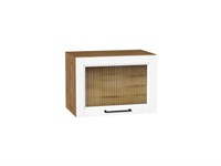 Шкаф верхний горизонтальный остекленный Сканди Дуб Вотан, White Silkwood, 500 В*Ш*Г 358*500*320, фасад МДФ/Стекло  White Silkwood, корпус  Дуб Вотан ms2510VVT_70147