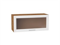 Шкаф верхний горизонтальный остекленный Сканди Дуб Вотан, White Softwood, 800 В*Ш*Г 358*800*320, фасад МДФ/Стекло  White Softwood, корпус  Дуб Вотан ms2510VVT_62846