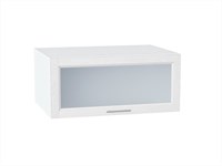 Шкаф верхний горизонтальный остекленный глубокий Сканди Белый, White Softwood, 800 В*Ш*Г 358*800*576, фасад МДФ/Стекло  White Softwood, корпус  Белый ms2510VVT_56132