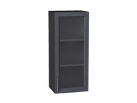 Шкаф верхний с 1-ой остекленной дверцей Сканди Graphite, Graphite Softwood, 920, 400 В*Ш*Г 920*400*320, фасад МДФ/Стекло  Graphite Softwood, корпус  Graphite ms2510VVT_41484