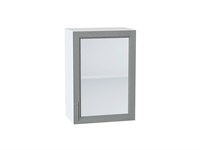 Шкаф верхний с 1-ой остекленной дверцей Сканди Белый, Grey Softwood, 720, 500 В*Ш*Г 716*500*320, фасад МДФ/Стекло  Grey Softwood, корпус  Белый ms2510VVT_41463
