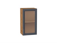 Шкаф верхний с 1-ой остекленной дверцей Сканди Дуб Вотан, Graphite Softwood, 720, 400 В*Ш*Г 716*400*320, фасад МДФ/Стекло  Graphite Softwood, корпус  Дуб Вотан ms2510VVT_62929