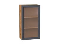 Шкаф верхний с 1-ой остекленной дверцей Сканди Дуб Вотан, Graphite Softwood, 920, 500 В*Ш*Г 920*500*320, фасад МДФ/Стекло  Graphite Softwood, корпус  Дуб Вотан ms2510VVT_62933