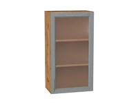 Шкаф верхний с 1-ой остекленной дверцей Сканди Дуб Вотан, Grey Softwood, 920, 500 В*Ш*Г 920*500*320, фасад МДФ/Стекло  Grey Softwood, корпус  Дуб Вотан ms2510VVT_62928