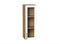 Шкаф верхний с 1-ой остекленной дверцей Сканди Дуб Вотан, White Silkwood, 920, 300 В*Ш*Г 920*300*320, фасад МДФ/Стекло  White Silkwood, корпус  Дуб Вотан ms2510VVT_70237