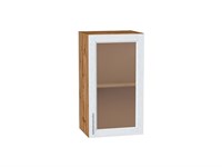 Шкаф верхний с 1-ой остекленной дверцей Сканди Дуб Вотан, White Softwood, 720, 400 В*Ш*Г 716*400*320, фасад МДФ/Стекло  White Softwood, корпус  Дуб Вотан ms2510VVT_62914