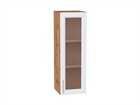 Шкаф верхний с 1-ой остекленной дверцей Сканди Дуб Вотан, White Softwood, 920, 300 В*Ш*Г 920*300*320, фасад МДФ/Стекло  White Softwood, корпус  Дуб Вотан ms2510VVT_62916