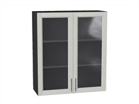 Шкаф верхний с 2-мя остекленными дверцами Сканди Graphite, Cappuccino Softwood, 920, 800 В*Ш*Г 920*800*320, фасад МДФ/Стекло  Cappuccino Softwood, корпус  Graphite ms2510VVT_41669
