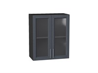 Шкаф верхний с 2-мя остекленными дверцами Сканди Graphite, Graphite Softwood, 720, 600 В*Ш*Г 716*600*320, фасад МДФ/Стекло  Graphite Softwood, корпус  Graphite ms2510VVT_41638