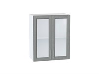 Шкаф верхний с 2-мя остекленными дверцами Сканди Белый, Grey Softwood, 720, 600 В*Ш*Г 716*600*320, фасад МДФ/Стекло  Grey Softwood, корпус  Белый ms2510VVT_41639
