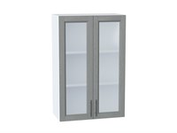 Шкаф верхний с 2-мя остекленными дверцами Сканди Белый, Grey Softwood, 920, 600 В*Ш*Г 920*600*320, фасад МДФ/Стекло  Grey Softwood, корпус  Белый ms2510VVT_41661