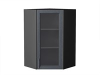 Шкаф верхний угловой остекленный Сканди Graphite, Graphite Softwood, 920 В*Ш*Г 920*600*600, фасад МДФ/Стекло  Graphite Softwood, корпус  Graphite ms2510VVT_41715