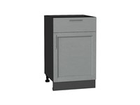 Шкаф нижний с 1-ой дверцей и ящиком Сканди Graphite, Grey Softwood, 500 В*Ш*Г 816*500*480, фасад МДФ  Grey Softwood, корпус  Graphite ms2510VVT_41883