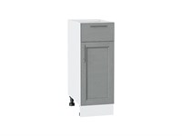 Шкаф нижний с 1-ой дверцей и ящиком Сканди Белый, Grey Softwood, 300 В*Ш*Г 816*300*480, фасад МДФ  Grey Softwood, корпус  Белый ms2510VVT_41860