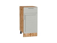 Шкаф нижний с 1-ой дверцей и ящиком Сканди Дуб Вотан, Cappuccino Softwood, 400 В*Ш*Г 816*400*480, фасад МДФ  Cappuccino Softwood, корпус  Дуб Вотан ms2510VVT_63000