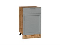 Шкаф нижний с 1-ой дверцей и ящиком Сканди Дуб Вотан, Grey Softwood, 500 В*Ш*Г 816*500*480, фасад МДФ  Grey Softwood, корпус  Дуб Вотан ms2510VVT_63003